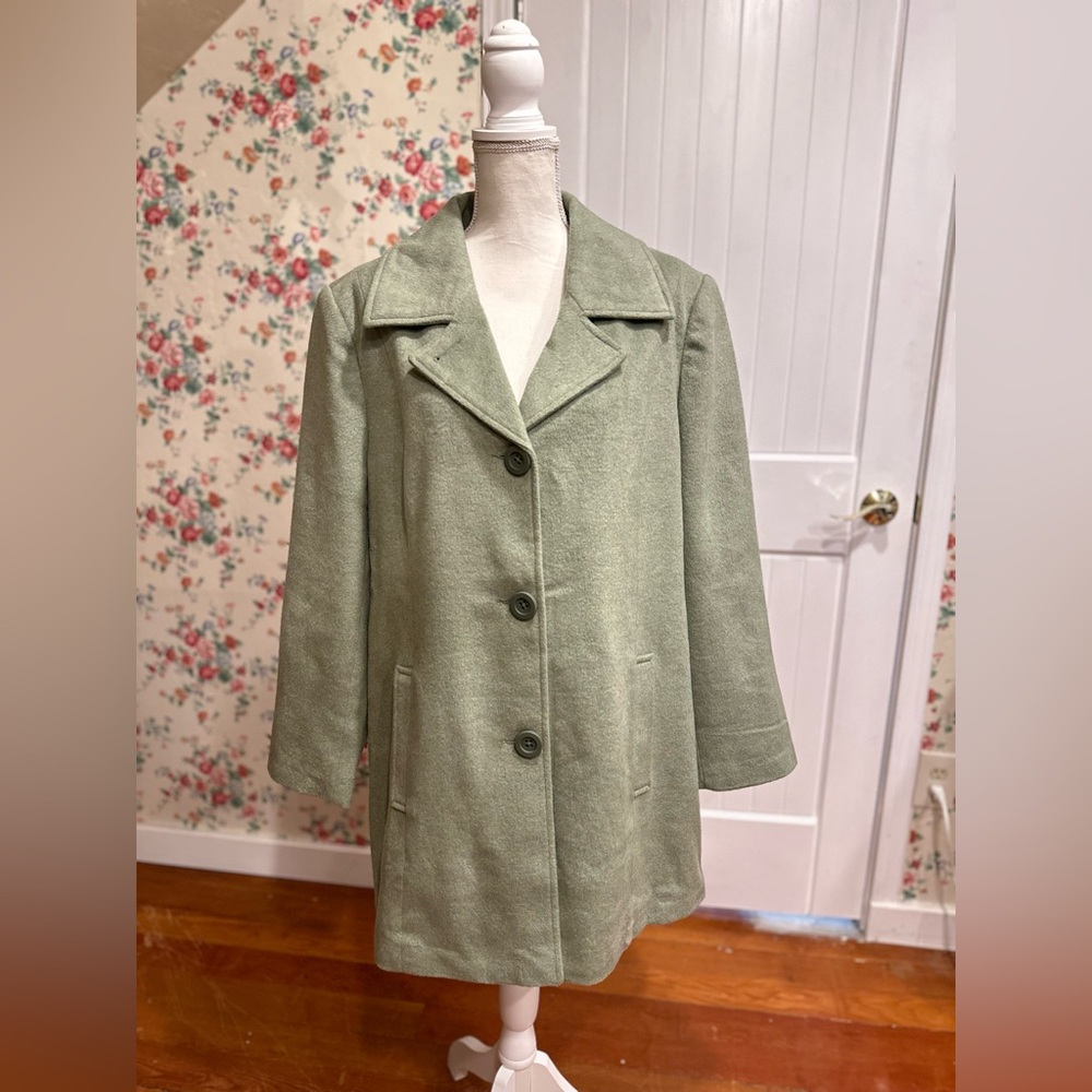 NorthStyle Sage Green Wool blend Pea Coat